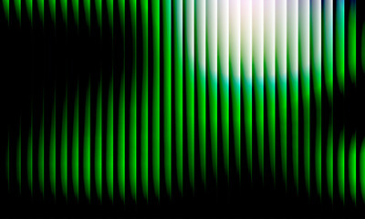 Abstract vertical green light streaks on dark background