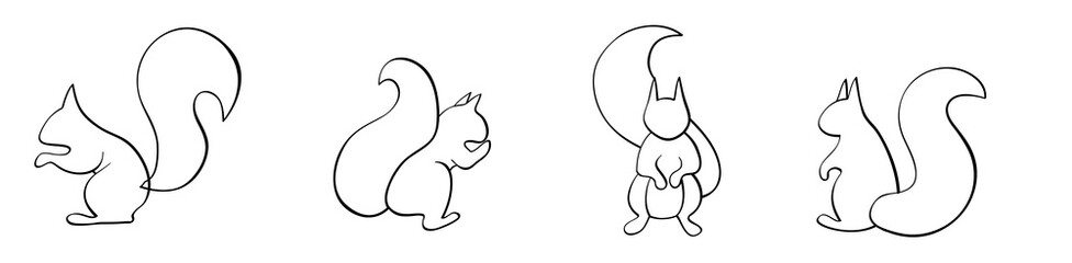  Squirrels Outline icons set. PNG