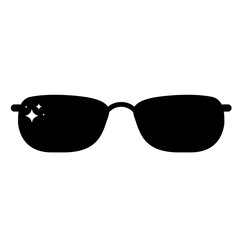 black and white illustration of glasses icon 