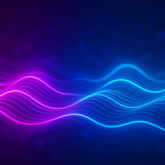 Abstract Glowing Neon Wavy Lines
