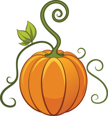 Pumpkin With Curly Vine Stem