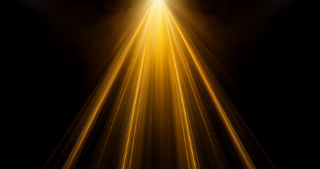 Overlays, overlay, light transition, effects sunlight, lens flare, lights leaks. High-quality stock image of sunrays effects, yellow flare glow isolated on black background for design. Generative AI 