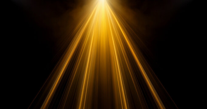 Overlays, overlay, light transition, effects sunlight, lens flare, lights leaks. High-quality stock image of sunrays effects, yellow flare glow isolated on black background for design. Generative AI