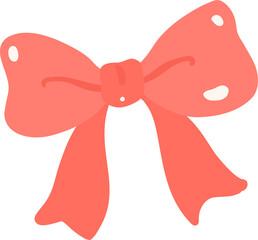 Red Bow Illustration, Christmas Ribbon Clipart, Holiday Gift Bow Graphic, Festive Decoration Element PNG