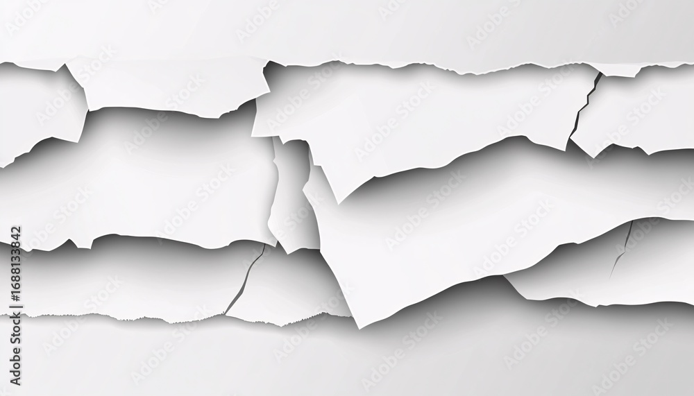 Poster the illustration shows a seamless pattern of several horizontal layers of cracked white surface with