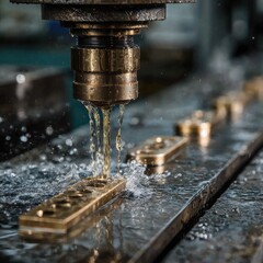 Metalworking machine with cooling water spray