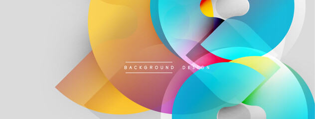 Obraz premium Abstract colorful shapes overlap, creating dynamic visual effect. Gradient hues blend smoothly, modern design element.