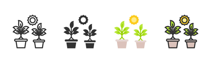 Photosynthesis Icon Pack In Multiple Styles