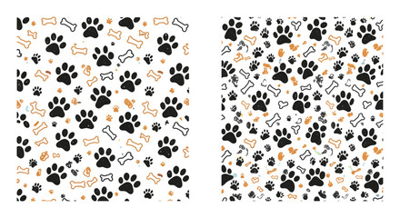 paw prints bones hearts pattern design for pet lovers