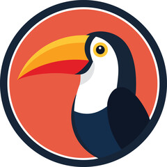 Toucan In Circle Frame Illustration