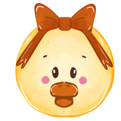 Watercolor cute duck illustration