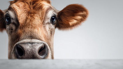 A photo of a brown donkey looking straight ahead