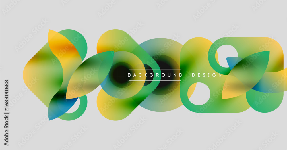 Poster abstract fluid shapes, vibrant colors blend. modern design element, smooth gradients create dynamic 