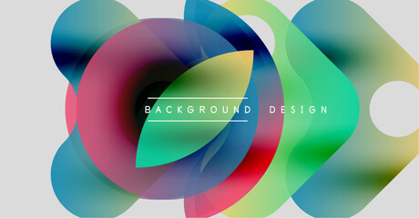 Obraz premium Abstract colorful overlapping circles create dynamic visual effect. Modern design elements suggest fluidity, energy, innovation.