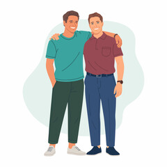 This stylish illustration captures two friends enjoying quality time together, encapsulating themes of joy, companionship, and the warmth of friendship in vibrant colors.