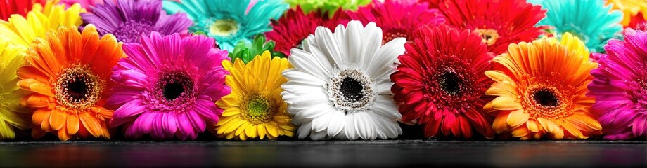 Vibrant bouquet of colorful gerbera daisies