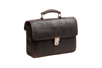 Elegant brown leather briefcase with a sleek design, perfect for professionals on the go.