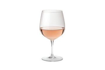 Elegant glass of rose wine on a white background, perfect for various beverage-related designs.