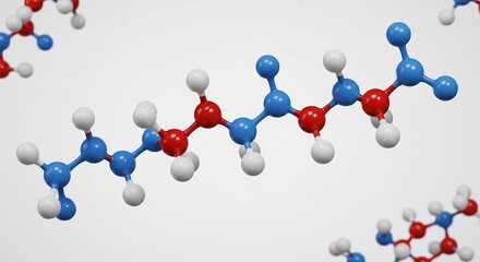 鮮やか色彩 科学分子構造 精密3Dモデル 白背景浮遊. AI Generated