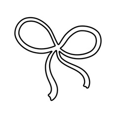 Simple Ribbon Bow Doodle Illustration
