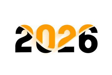 creative 2026 logo text style for new year celebration