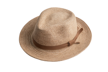 Stylish straw hat with a brown band, perfect for sun protection and fashion.
