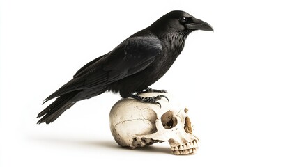 Crow and skull