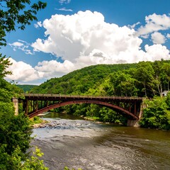 Scenic river bridge