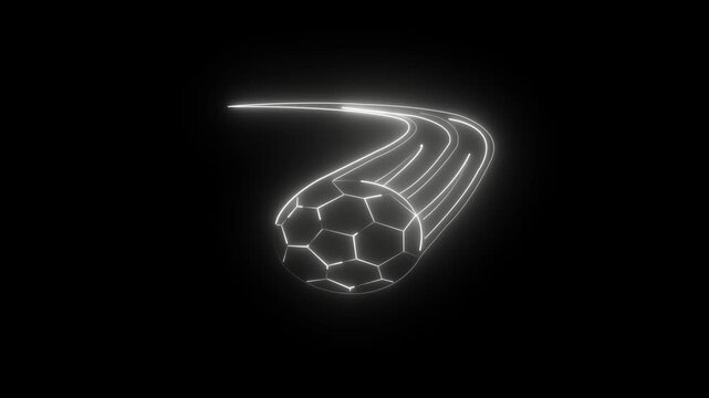 4K Video football motion graphic animation neon energy on a dynamic Sport equipment black background football video icon - Powered by Adobe