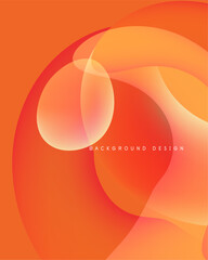 Abstract orange background. Overlapping shapes create dynamic visual effect. Smooth gradients, modern design elements present.