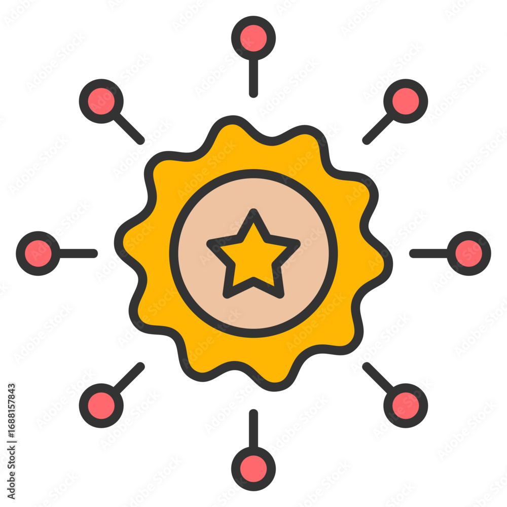 Aufkleber networking event icon element for design