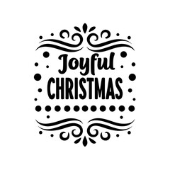 Joyful Christmas greeting vector illustration with floral flourishes decoration