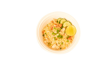 Shrimp Fried Rice Bowl, Asian Cuisine Meal