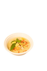 Spicy Thai Green Curry Chicken Bowl with Basil