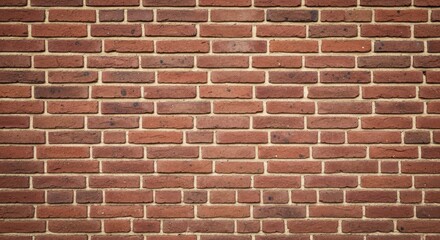 Naklejka premium Close-up of a red brick wall texture, featuring a pattern of rectangular blocks and mortar