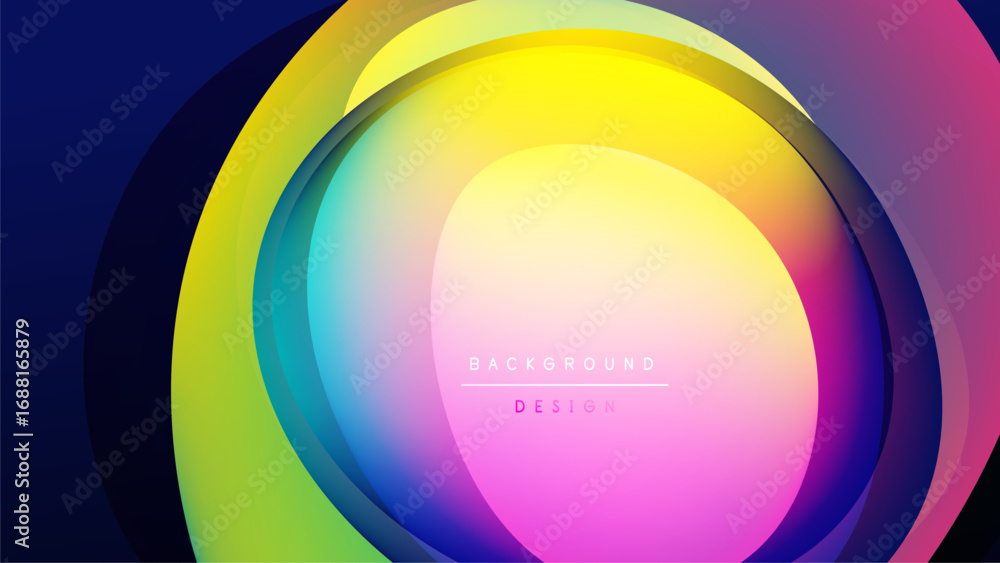 Aufkleber abstract colorful layers form circular design. vibrant gradients create modern visual impact. backgr
