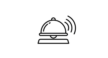 Restaurant Service Bell Icon - Line Art Design.