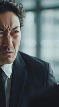 会社内で上司が部下に激怒して怒っている動画