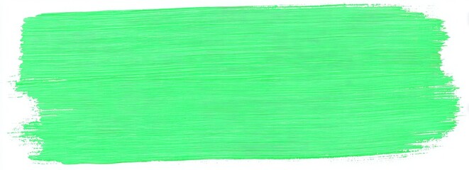 Bright lime green paint stroke on white background