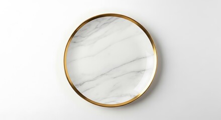 Elegance captured in a marble plate with a gold rim, reflecting sophistication and minimalistic design for lifestyle