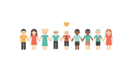 Diverse group of children holding hands symbolizing unity and friendship, suitable for educational materials, social projects, or promoting inclusivity and diversity initiatives.