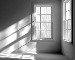 Obraz premium Sunlight streams through a corner window