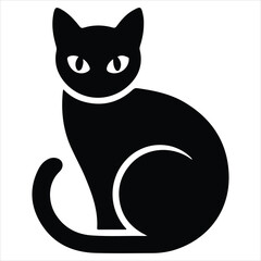 Modern Minimalist Black Cat Logo Design