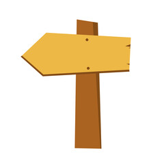 Flat Illustration of Wooden Signpost Arrow Board