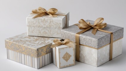 Stack of elegant gift boxes