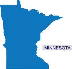Solid map of Minnesota an USA State