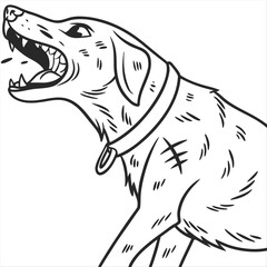 hand drawn vector illustration of a dog