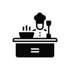 Black solid icon for cooking