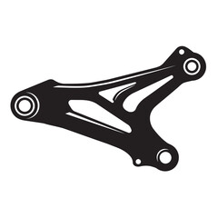 black and white silhouette of Motorcycle Swing Arm vector on white background