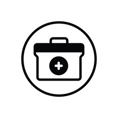 Black solid icon for first aid box